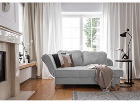 Светлосив шезлонг от рипсено кадифе (ляв ъгъл) Chic Charlotte – Miuform