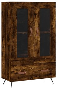 828273 vidaXL Висок шкаф, опушен дъб, 69,5x31x115 см, инженерно дърво
