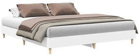 3328699 vidaXL Рамка за легло без матрак, бяло, 200x200 см, масивно дърво