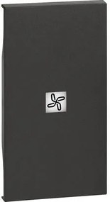 BTICINO Лицев панел за ключ със символ "вентилатор" 2 мод. цвят Черен Living Now  - KG01M2RN