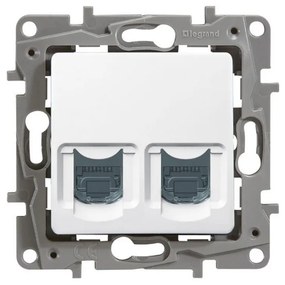 Legrand 664776 Розетка 2xRJ45 STP cat.6 Niloe Бяло - 664776