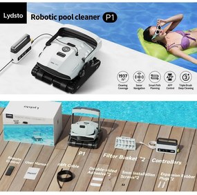 Робот за почистване на басейни Xiaomi Lydsto P1, 150W, SMART, За до 180 м2, 3 л, 3 четки, Таймер, Бял