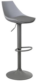 Сиви бар столове в комплект от 2 бр. с регулируема височина от имитация на кожа (височина на седалката 56,5 cm) – Casa Selección