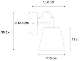 Ръстичен стенен аплик дърво с сиво - Cupy