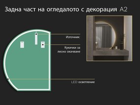 Нестандартно LED огледало с подсветка A2 65x84