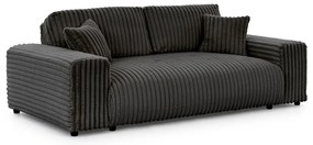 Тъмносив диван от рипсено кадифе 213 cm Justin – Ropez