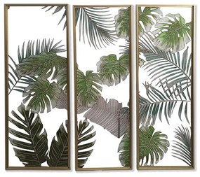 Пластно DKD Home Decor 3 Части Тропически Лист на растение (122 x 3 x 122 cm)