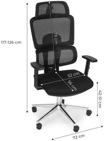 Ергономичен офис стол от мрежа с регулируема облегалка за глава