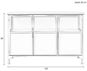Бял метален шкаф 35x80 cm Miya - White Label