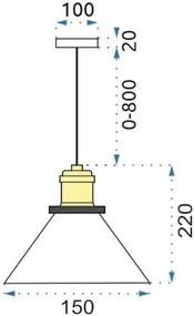 Висяща лампа Verto D APP048-1CP