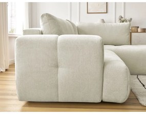 Бежов сгъваем/с място за съхранение ъглов диван (десен ъгъл/L форма) Fuji – Bobochic Paris