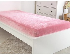 Розов микрофланелен чаршаф 90x200 cm Exclusive - B.E.S.