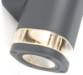 Модерна външна стенна лампа квадратна 2-светлина тъмно сива - Fox