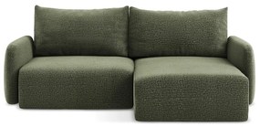 Зелен разтегателен ъглов диван с място за съхранение (десен ъгъл) Kalena – Makamii