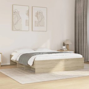 3295648 vidaXL Рамка за легло без матрак сонома дъб 150x200 см инженерно дърво
