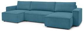 Тюркоаз сгъваем ъглов диван от рипсено кадифе Nihad – Bobochic Paris