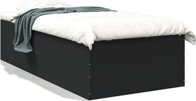 3280980 vidaXL Рамка за легло, черна, 75x190 см, масивно дърво