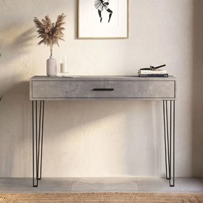 Конзолна маса Rochel TopMebel от меламин в цвят бетон сив 120x35x89,8cm.