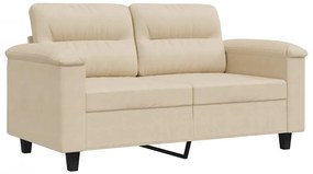 359559 vidaXL 2-местен диван, кремава, 120 см, микрофибърен плат