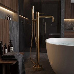 Cмесител-свободно стоящ  Rea Lungo Diamond Gold