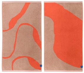 Оранжеви/светлокафяви кърпи в комплект от 2 броя от органичен памук 50x90 cm Nova Arte - Mette Ditmer Denmark