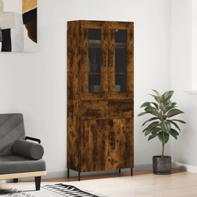 3198542 vidaXL Висок шкаф, опушен дъб, 69,5x34x180 см, инженерно дърво