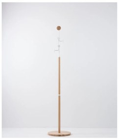 Подова етажерка от масивна дъбова дървесина с бели детайли Hook - Gazzda