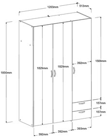 Гардероб Dorm 3-врати-Fusiko-No loft