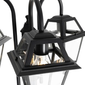 Класическа външна лампа черна 235 см 3-светлина IP44 - Berta