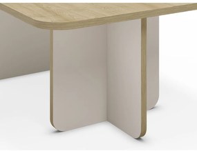 Кремава/естествена масичка за кафе с дъбов плот 56x100 cm Hillary – Marckeric