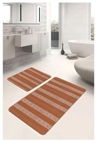 Кафяви кадифени килими за баня в комплект от 2 бр. 60x100 cm – Mila Home