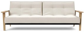 Кремав разтегателен диван с дървени подлакътници Splitback - Innovation