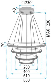 Lampa wisząca LHJ014-CP4 BLACK