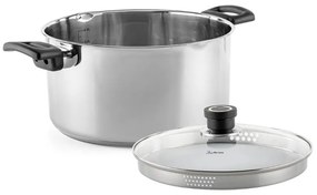 Тенджера Luigi Ferrero Sophia FR-3406, 26x14 см, 7 л, Стомана 18/10, Стъклен капак, Индукция, Инокс