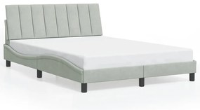 3207849 vidaXL Рамка за легло без матрак Hanko, светлосива, 140x200 см, кадифе