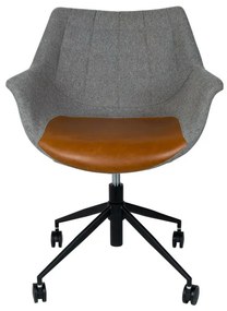 Сив офис стол с кафяви детайли Doulton - Zuiver