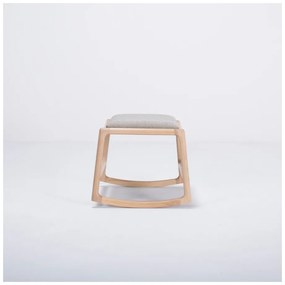 Отоман с дъбова дървена конструкция и сива текстилна седалка Dedo - Gazzda