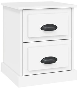 816144 vidaXL Нощно шкафче, бяло, 39x39x47,5 см, инженерно дърво