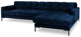 Тъмносин ъглов диван от кадифе , десен ъгъл Bali - Cosmopolitan Design