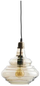 Висящо осветително тяло в златист цвят със стъклен абажур Pure – WOOOD