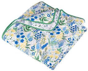 Зелено-синьо капитонирано покривало за легло 220x230 cm Tilly Floral – Catherine Lansfield