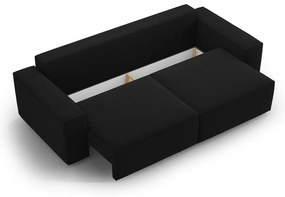 Черен кадифен сгъваем/с място за съхранение диван 247 cm Jodie – Micadoni