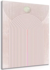 Картина на платно – Модерна розова дъга Mid-Century