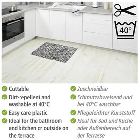 Сива пластмасова постелка за баня 50x80 cm Sassi - Wenko