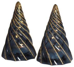 Черни светлинни декорации в комплект 2 бр. на батерии ø 6 cm Vilma Tree – Sirius