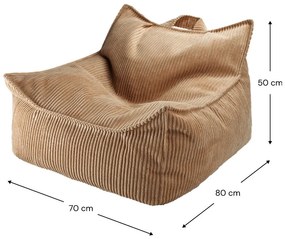 Кафяв детски пуф от рипсено кадифе Chair – Wigiwama