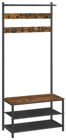 Стояща закачалка NAVOR, кафява/черна