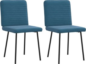 4101143 vidaXL Трапезни столове, 2 бр, сини, кадифе