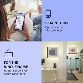 Klarstein Mojave 500 смарт отоплителен уред 2 в 1 Инфрачервн конвектор 60х60см 500 W RGB осветление