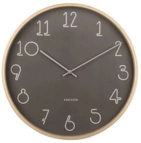 Антрацитно сив стенен часовник Sencillo, ø 40 cm - Karlsson